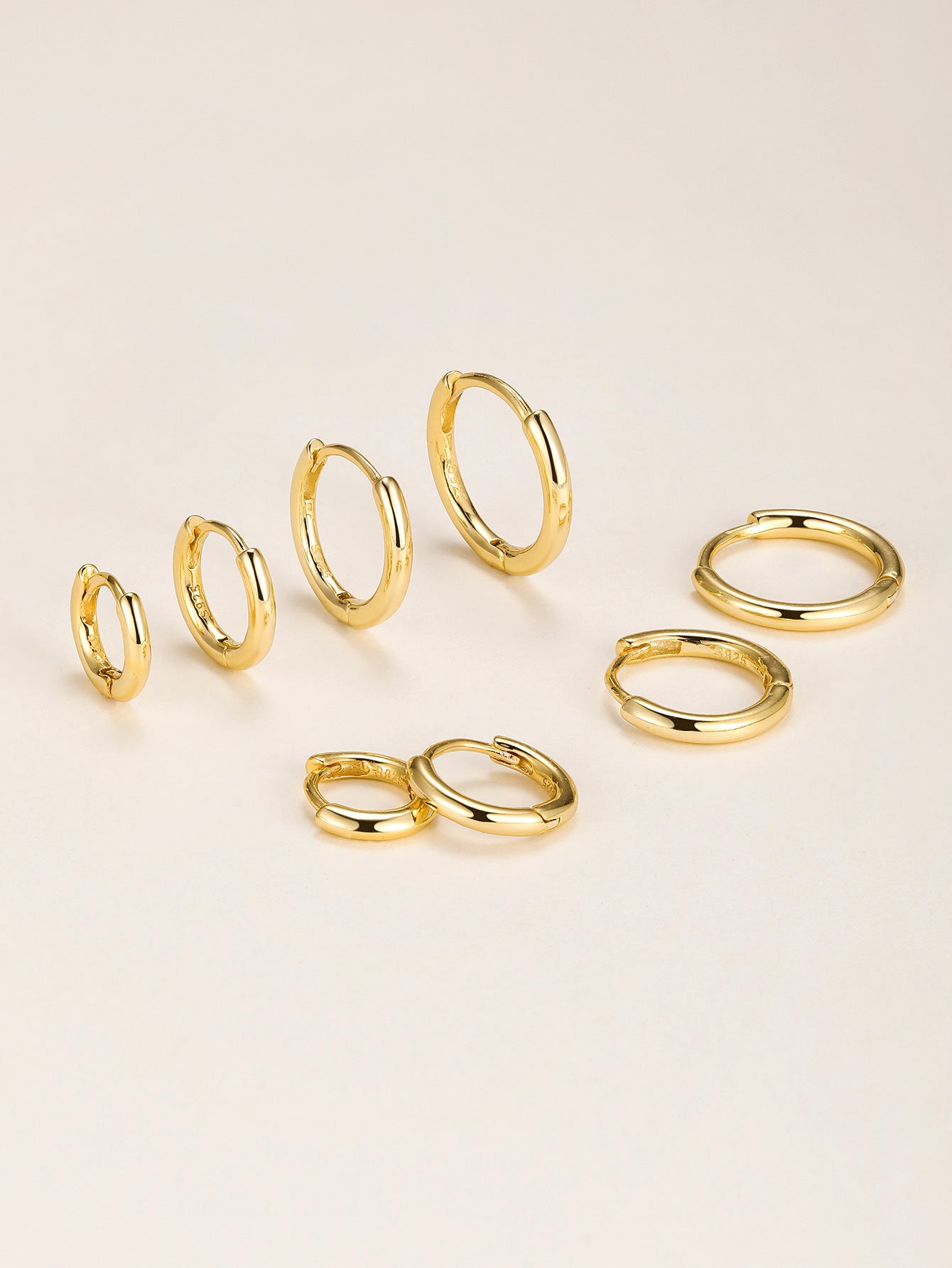 925 Sterling Silver Multi Size Hoop Huggie Earrings