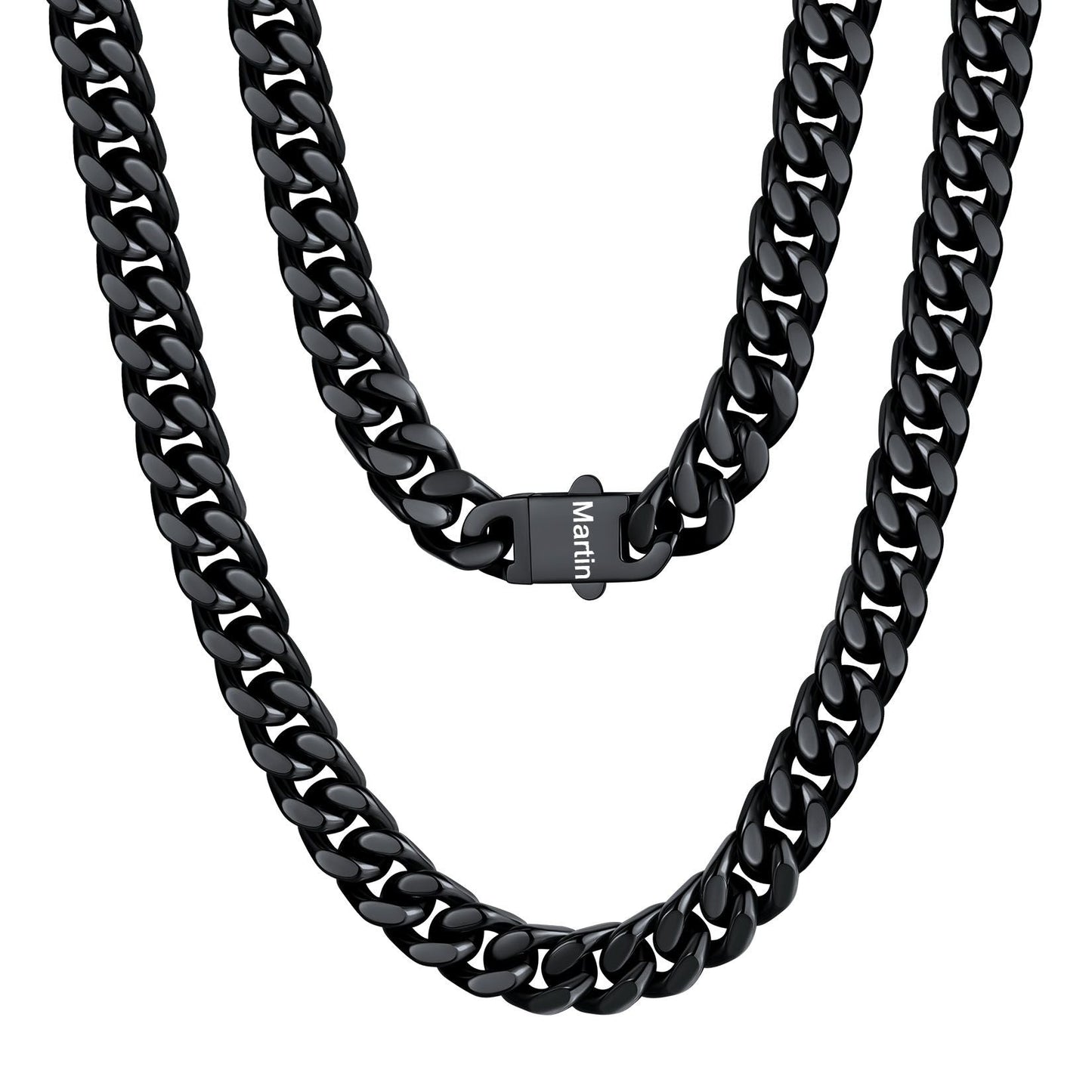 Personalized Cuban Link Chain Necklace in Stainless Steel