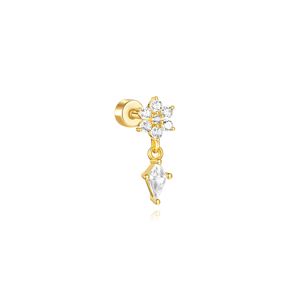 S925 Zircon Stitching Earrings Series