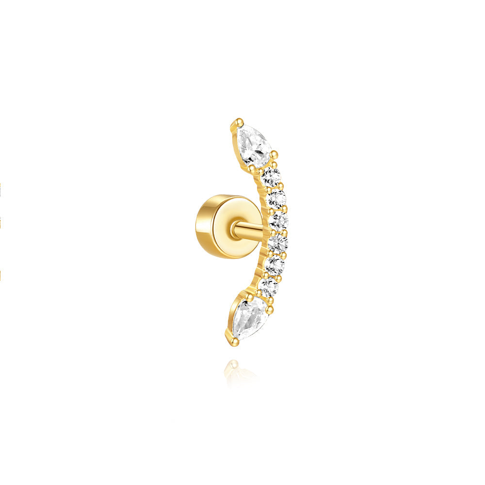 S925 Zircon Stitching Earrings Series