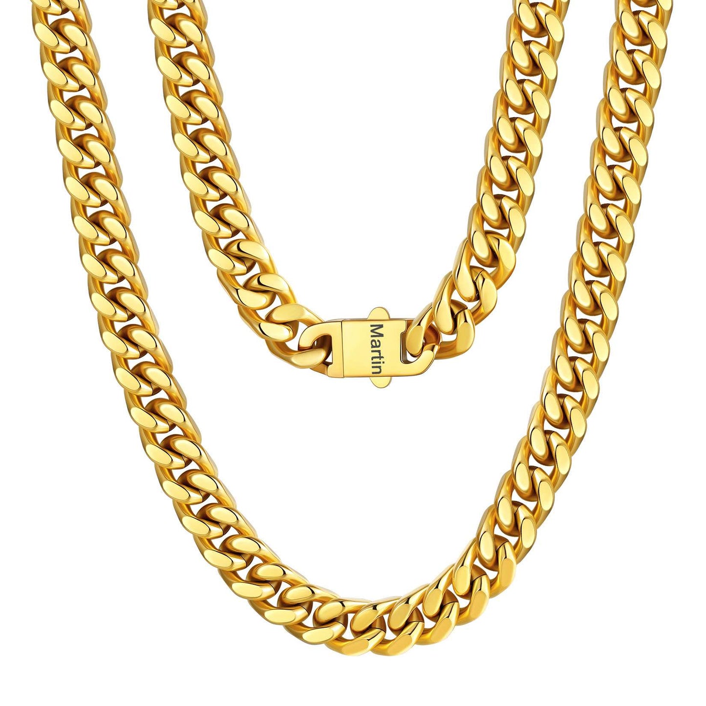 Personalized Cuban Link Chain Necklace in Stainless Steel