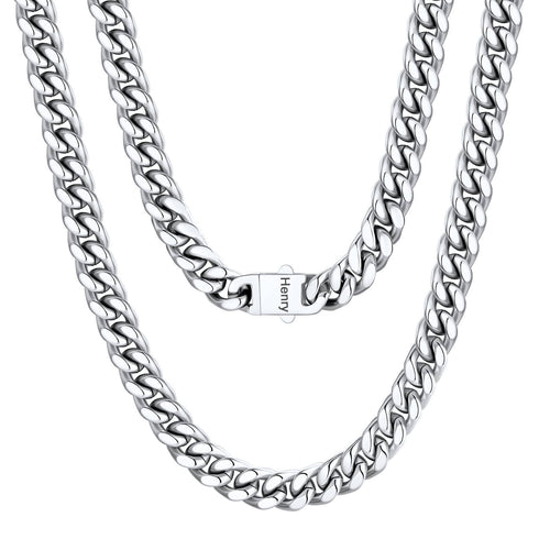 Personalized Cuban Link Chain Necklace in Stainless Steel