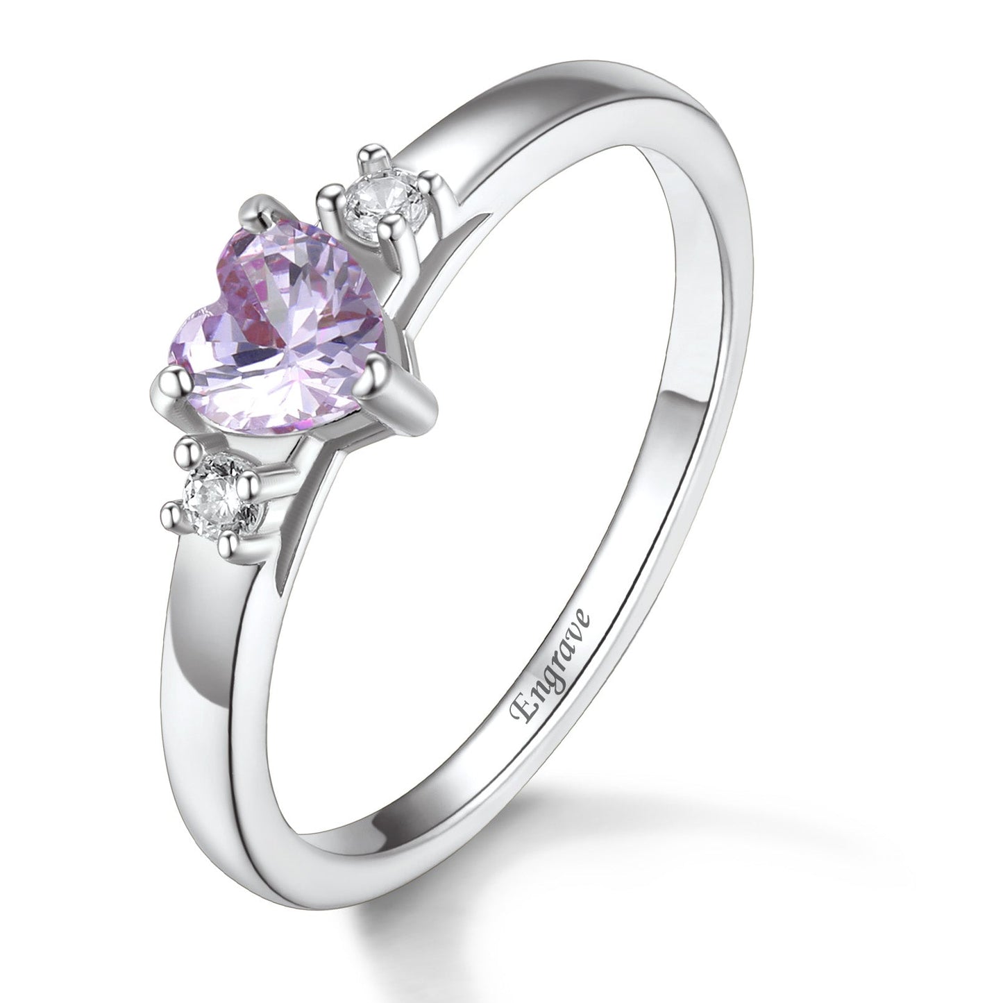 925 Sterling Silver Personalized Birthstone Rings For Women