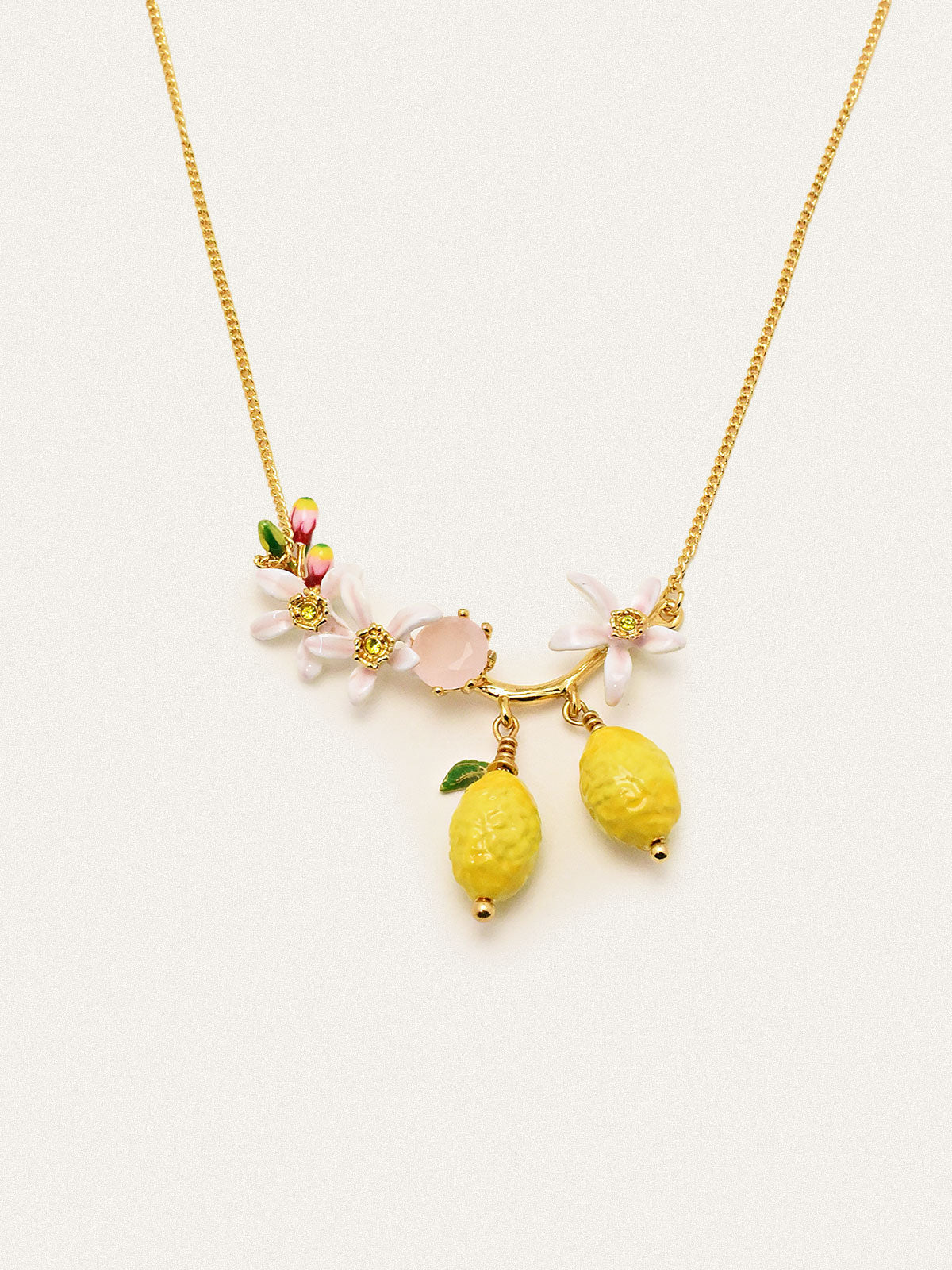 VALÉN — Floral & Lemon Charm Pendant Necklace