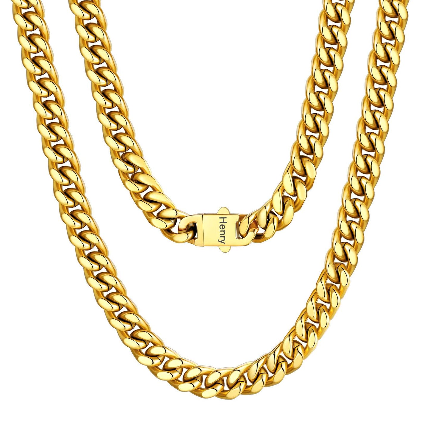 Personalized Cuban Link Chain Necklace in Stainless Steel