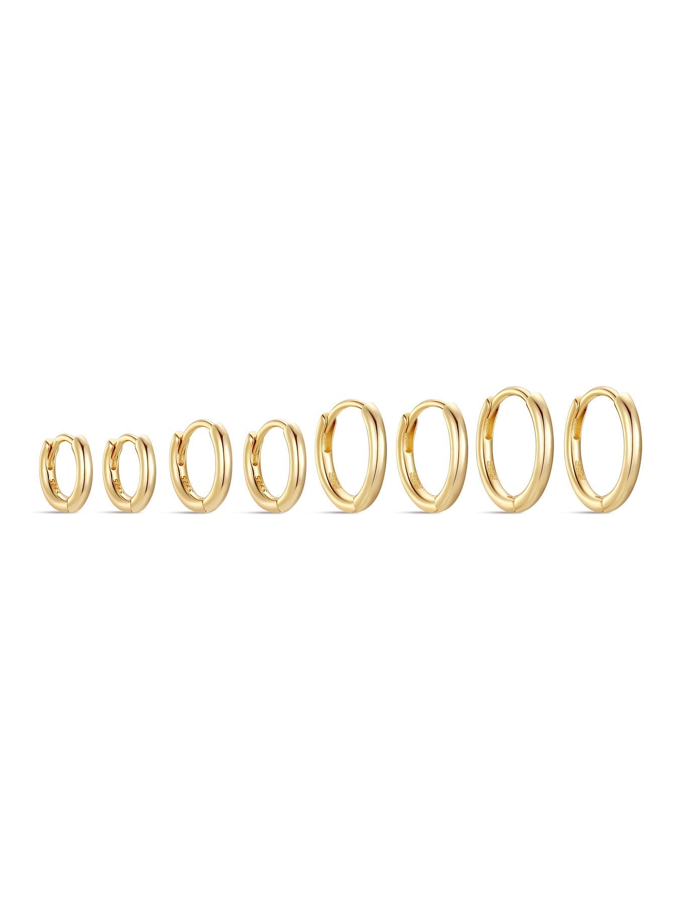 925 Sterling Silver Multi Size Hoop Huggie Earrings