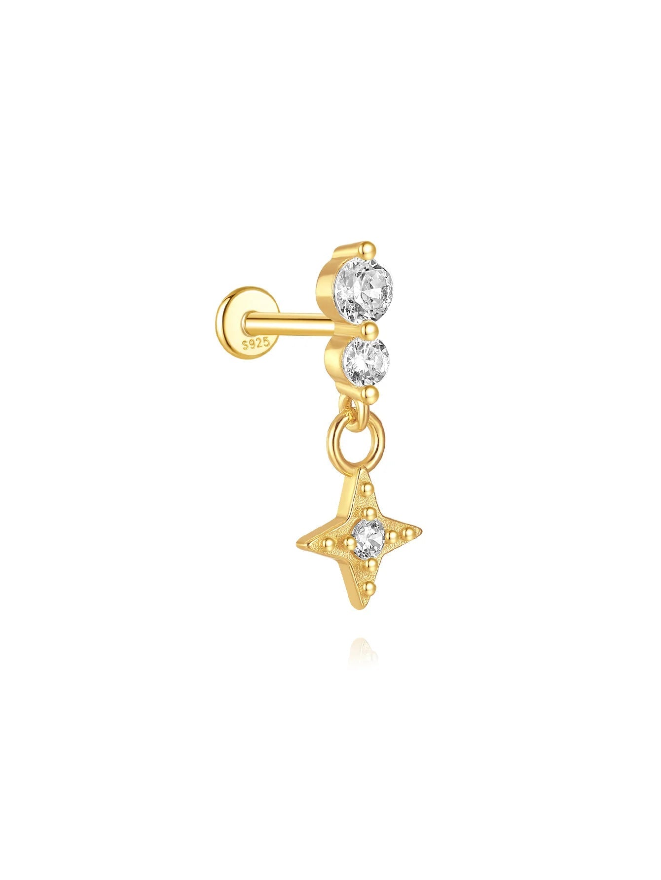 925 Sterling Silver Geometric Zirconia Elegant Earring Set