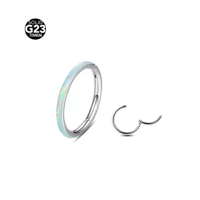 G23 Titanium Waterproof Cartilage Hoop 16G – Blue Opal Multiple Sizes