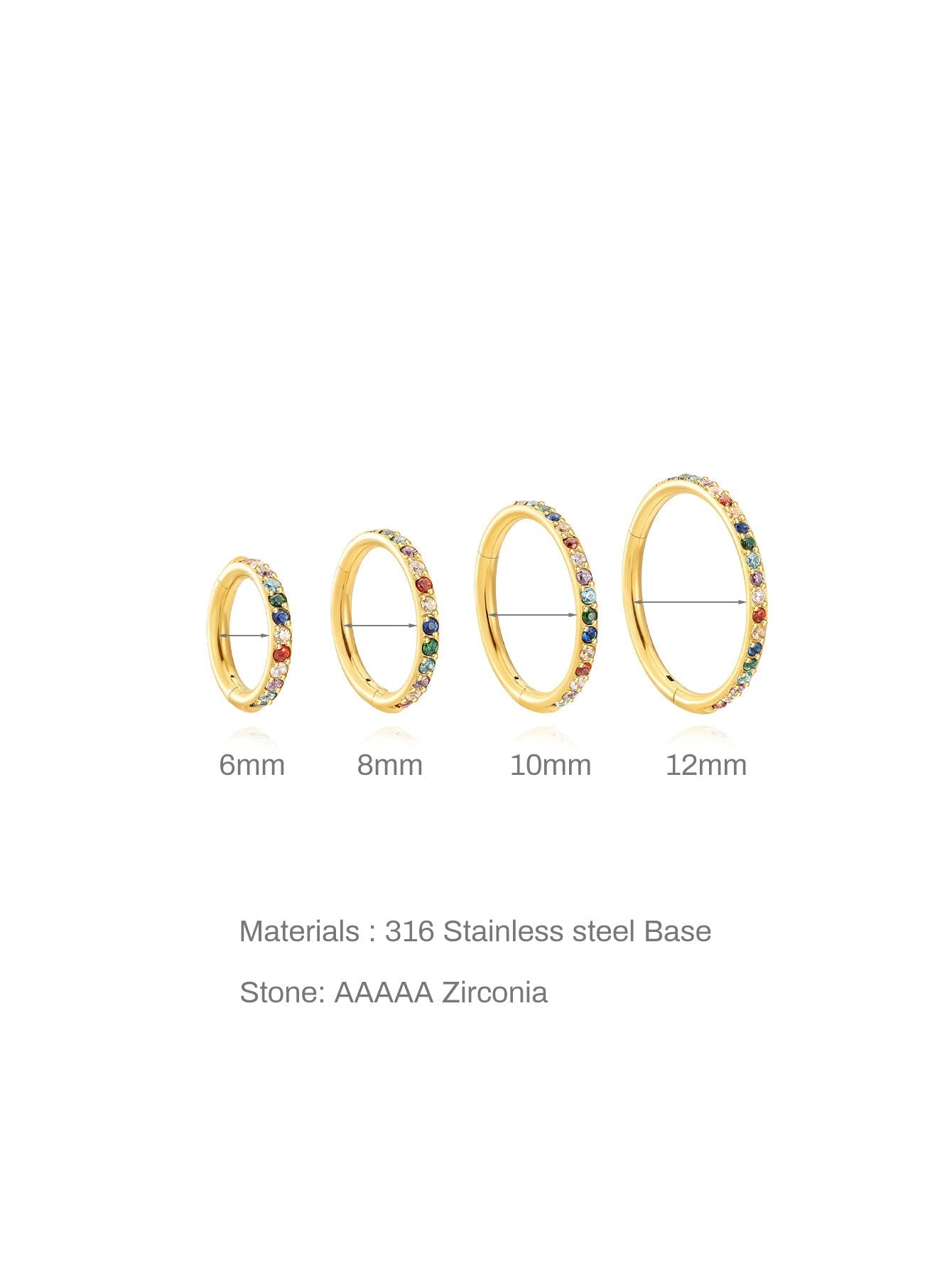 G23 Titanium Waterproof Colourful Cartilage Hoop