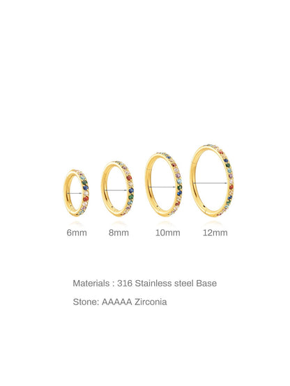 G23 Titanium Waterproof Colourful Cartilage Hoop