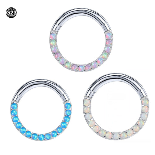 G23 Titanium Opal Septum & Daith Hoop
