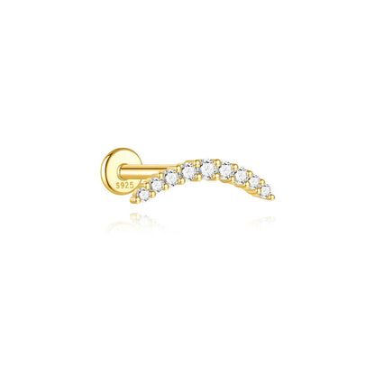 925 Sterling Silver Water Drop Flower Piercing Studs