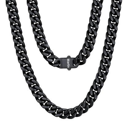 Personalized Cuban Link Chain Necklace in Stainless Steel