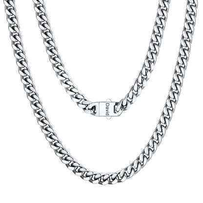 Personalized Cuban Link Chain Necklace in Stainless Steel