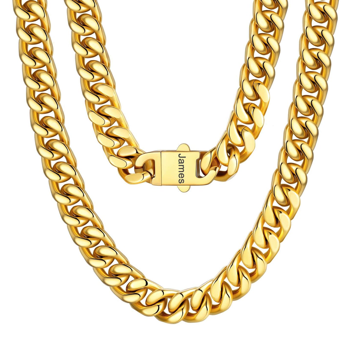 Personalized Cuban Link Chain Necklace in Stainless Steel