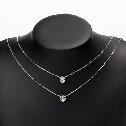 Valén | Elegant Double Layer Heart Pendant Necklace