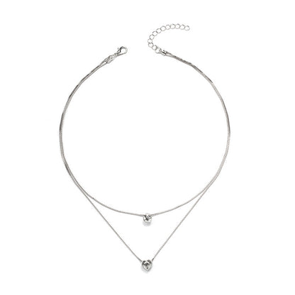 Valén | Elegant Double Layer Heart Pendant Necklace