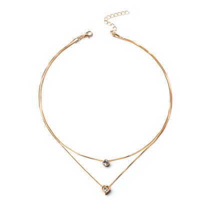 Valén | Elegant Double Layer Heart Pendant Necklace