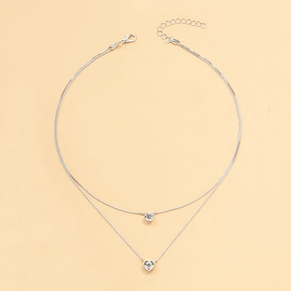 Valén | Elegant Double Layer Heart Pendant Necklace