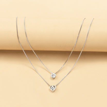Valén | Elegant Double Layer Heart Pendant Necklace