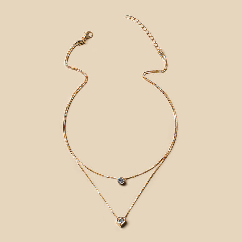Valén | Elegant Double Layer Heart Pendant Necklace