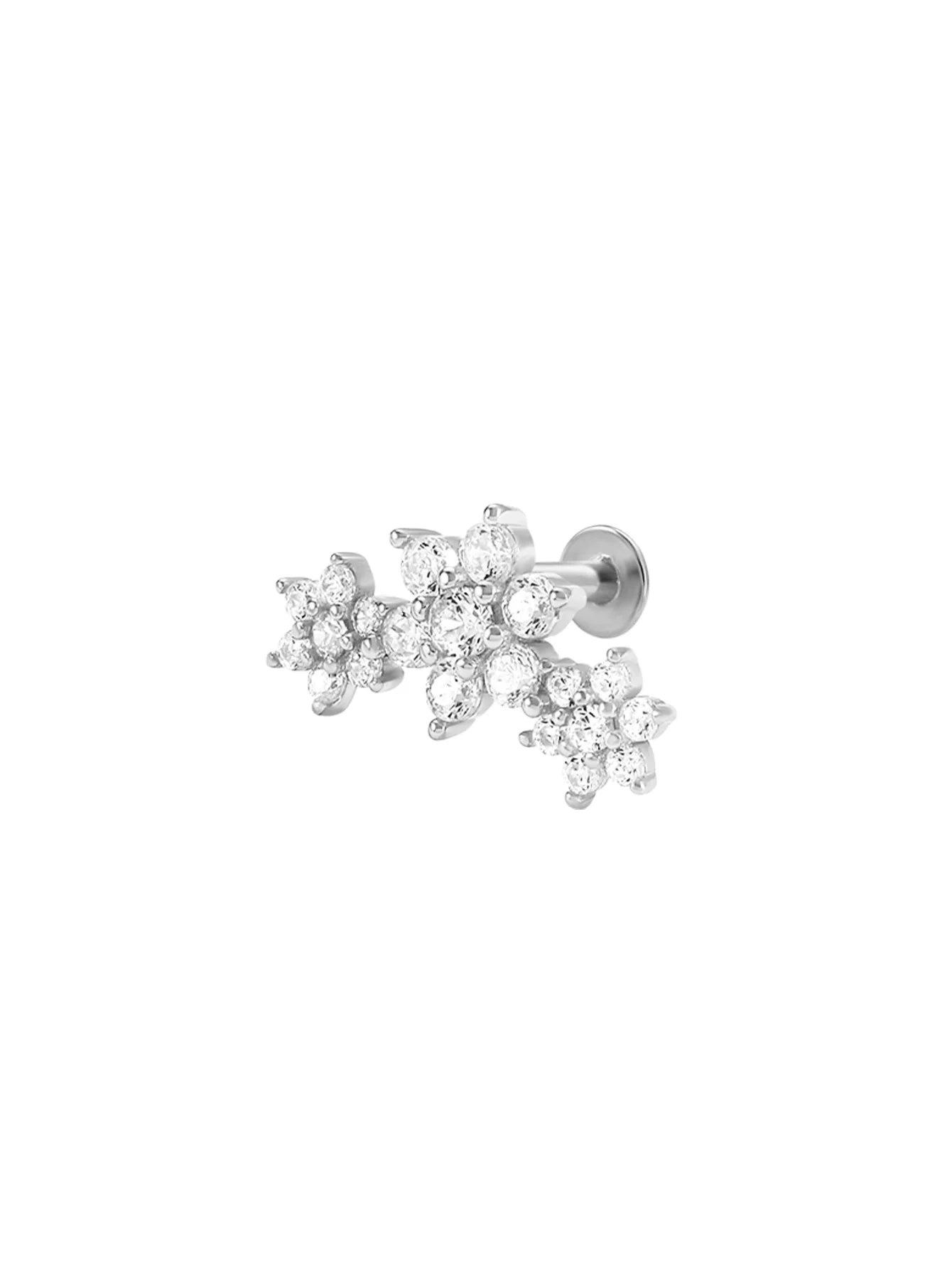 925 Sterling Silver Waterproof Butterfly Flower Zircon All Match Earring Set