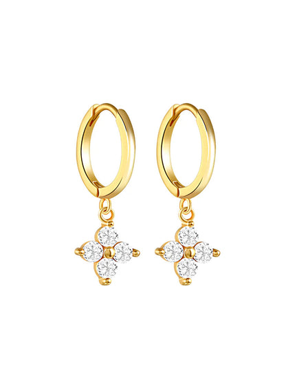 925 Sterling Silver Geometric Zirconia Elegant Earring Set