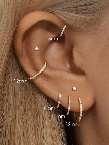 G23 Titanium Waterproof Multiple Sizes Cartilage Hoop