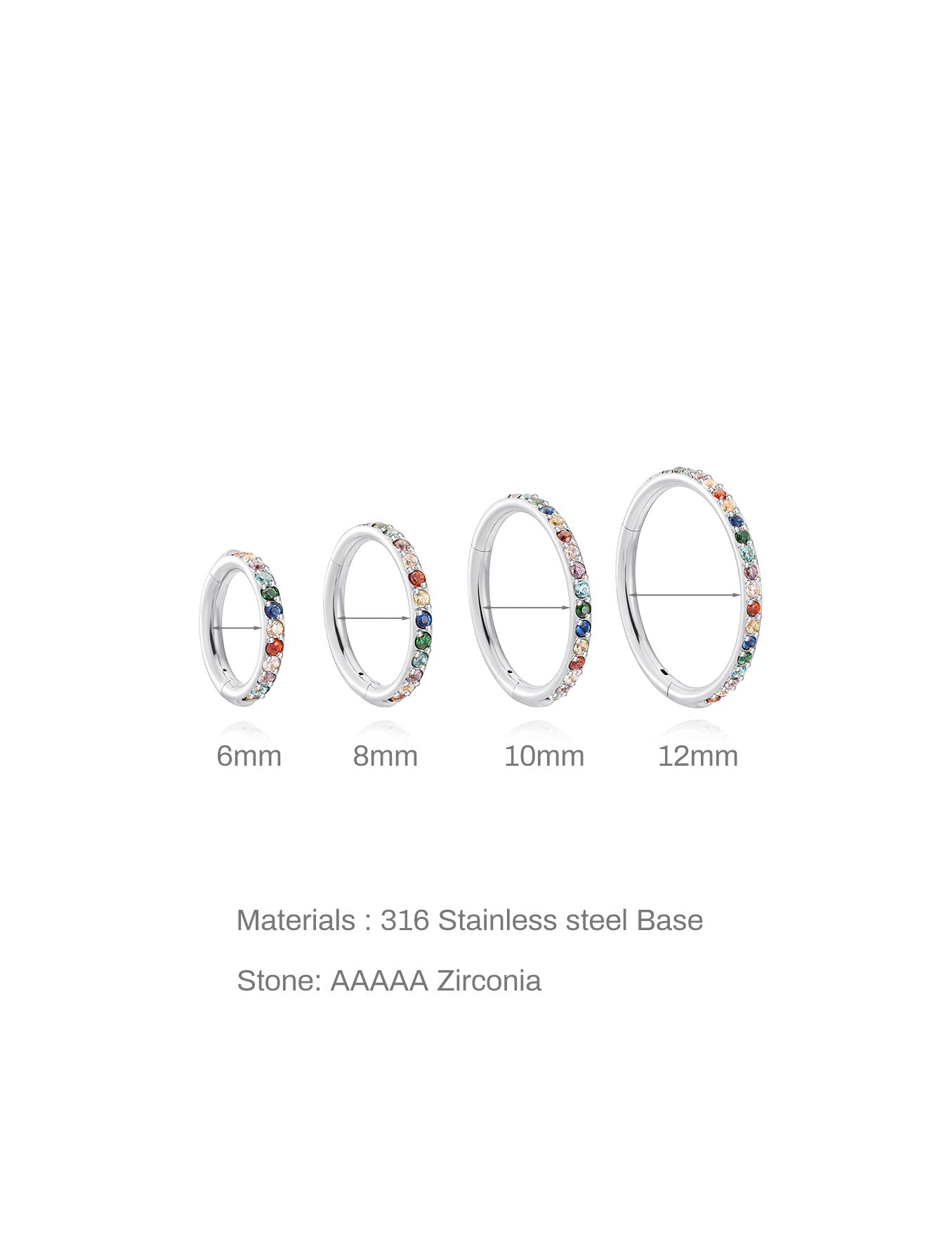 G23 Titanium Waterproof Colourful Cartilage Hoop