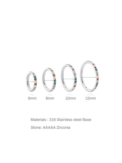 G23 Titanium Waterproof Colourful Cartilage Hoop