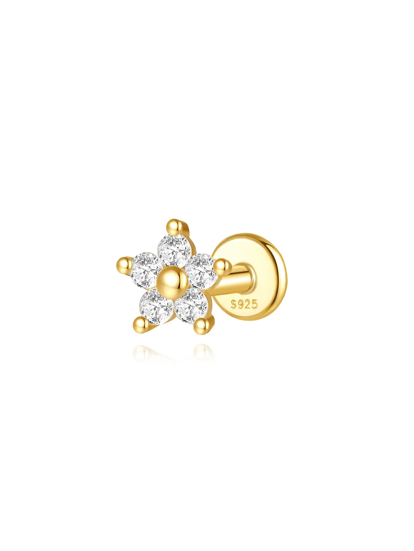 925 Sterling Silver Waterproof Butterfly Flower Zircon All Match Earring Set
