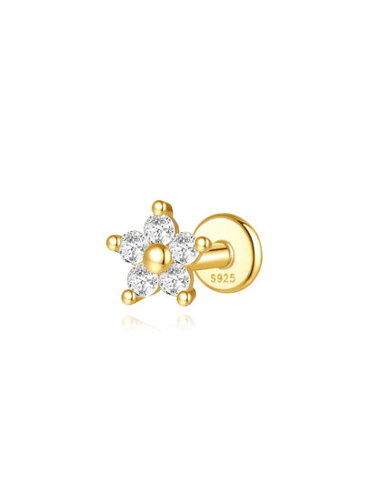 925 Sterling Silver Waterproof Butterfly Flower Zircon All Match Earring Set