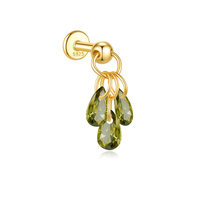 Waterproof 925 Sterling Silver Water Drop Piercing Earring Series