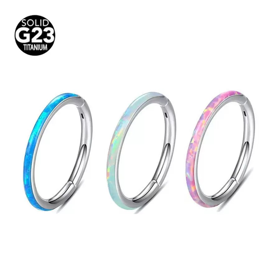 G23 Titanium Waterproof Cartilage Hoop 16G – Blue Opal Multiple Sizes