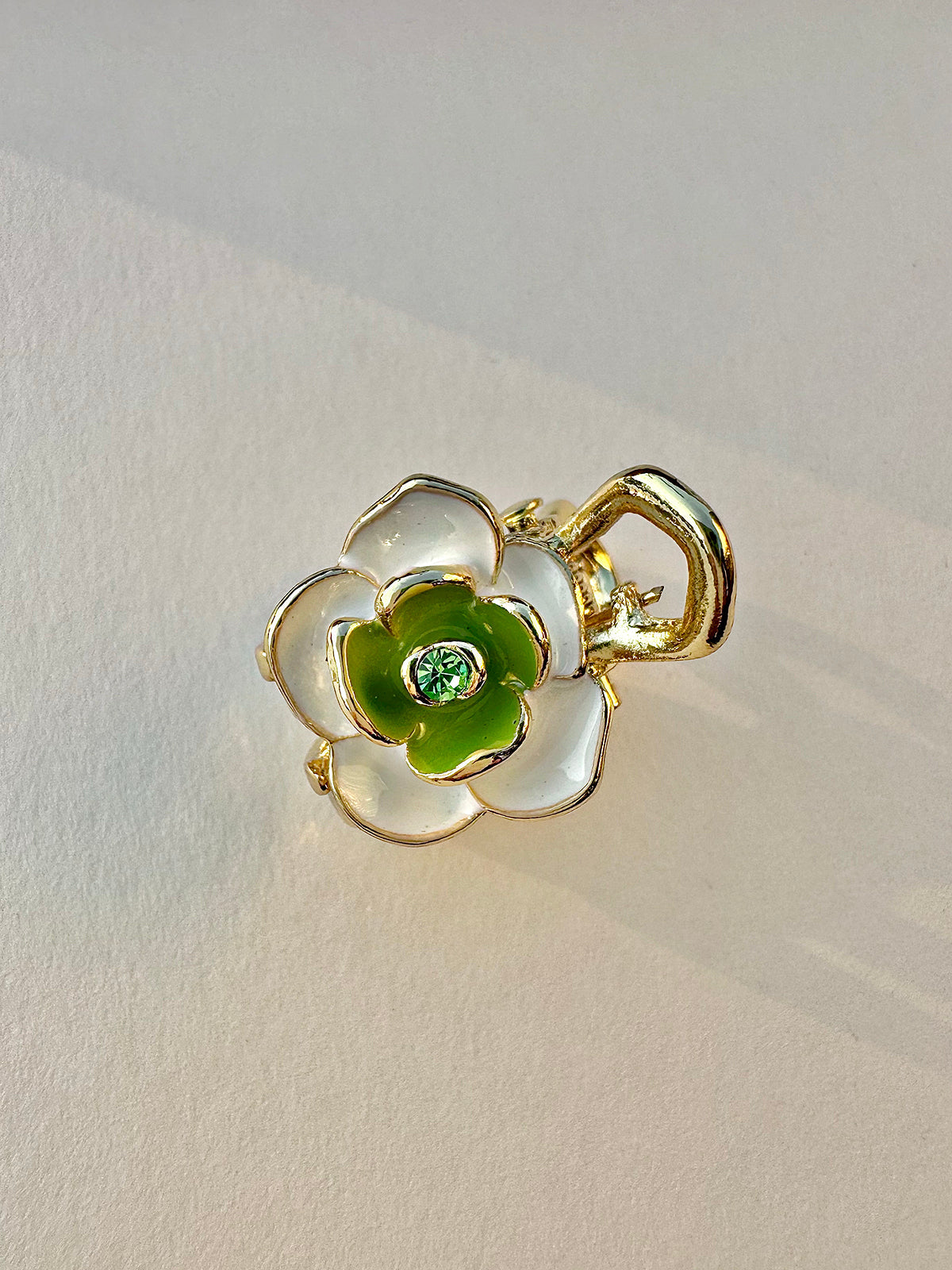 Green Floral Charm Studs