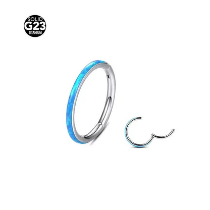 G23 Titanium Waterproof Cartilage Hoop 16G – Blue Opal Multiple Sizes