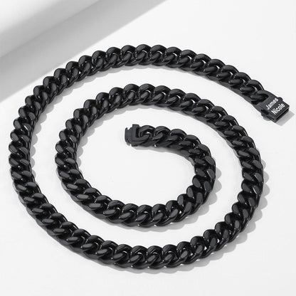 Personalized Cuban Link Chain Necklace in Stainless Steel