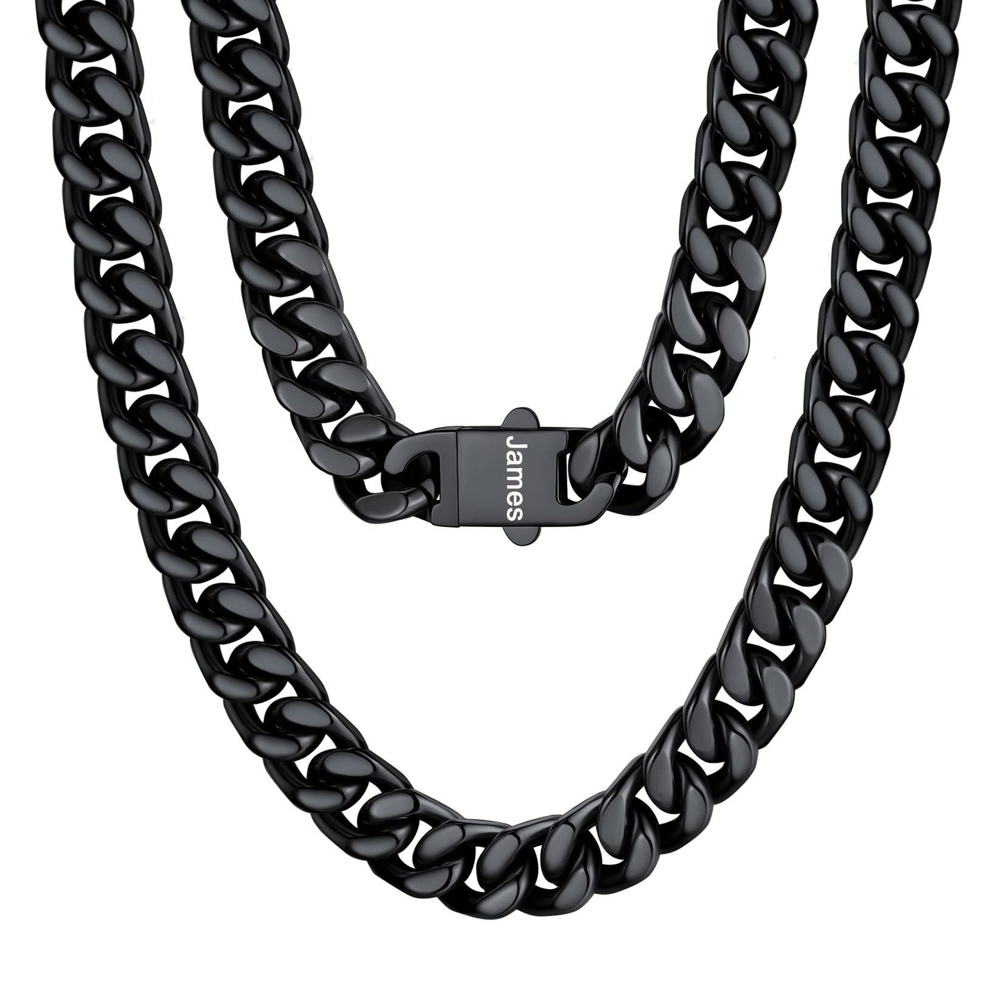 Personalized Cuban Link Chain Necklace in Stainless Steel