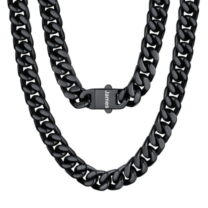 Personalized Cuban Link Chain Necklace in Stainless Steel