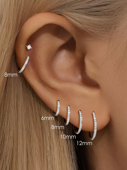 G23 Titanium Waterproof Multiple Sizes Cartilage Hoop