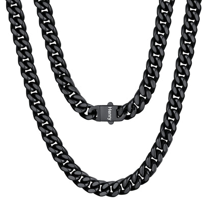 Personalized Cuban Link Chain Necklace in Stainless Steel