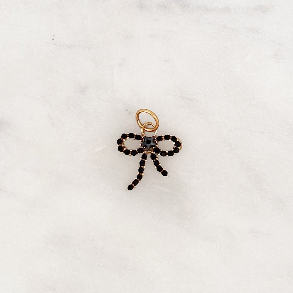 DYO Black Rhinestone Bow