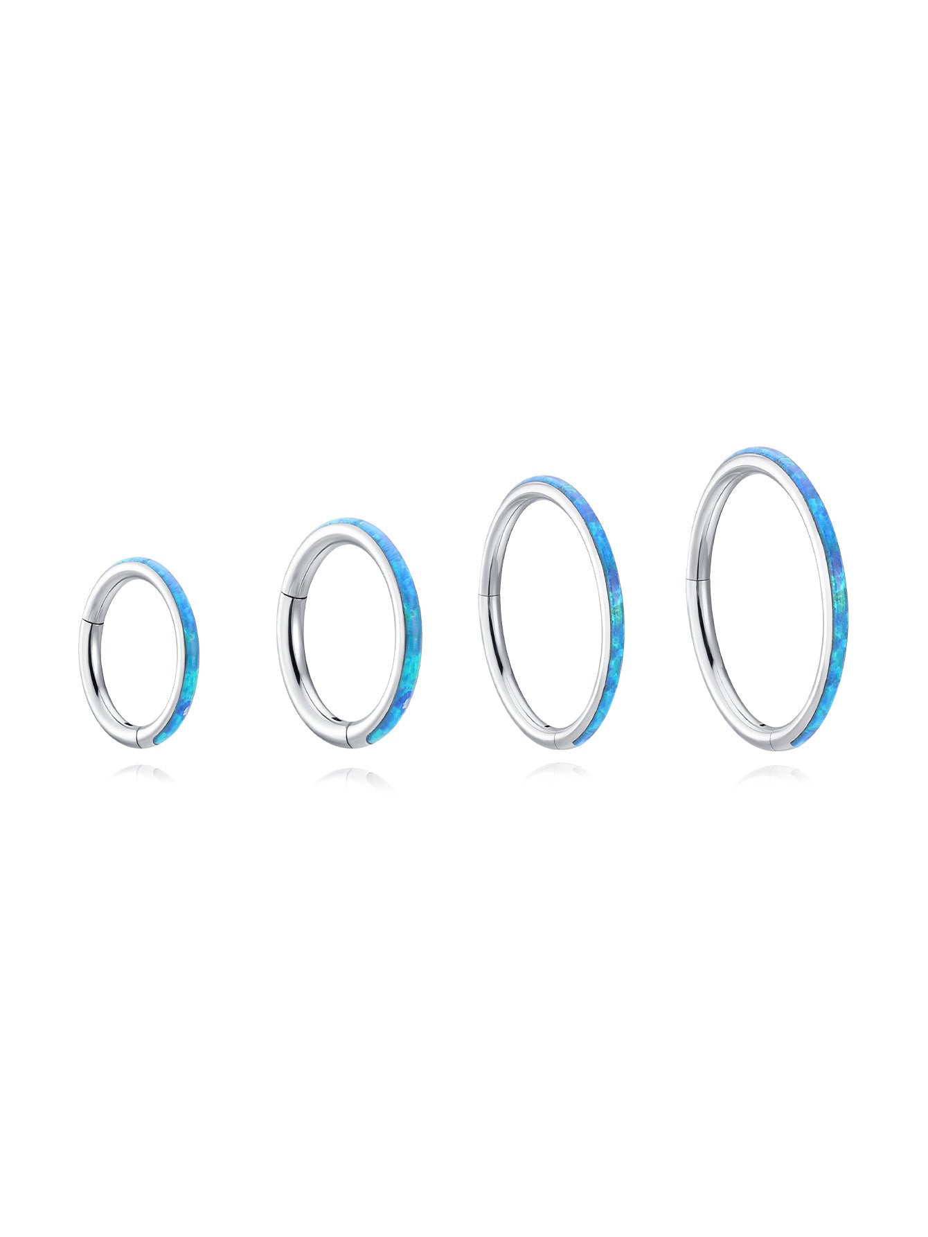 G23 Titanium Waterproof Cartilage Hoop 16G – Blue Opal Multiple Sizes