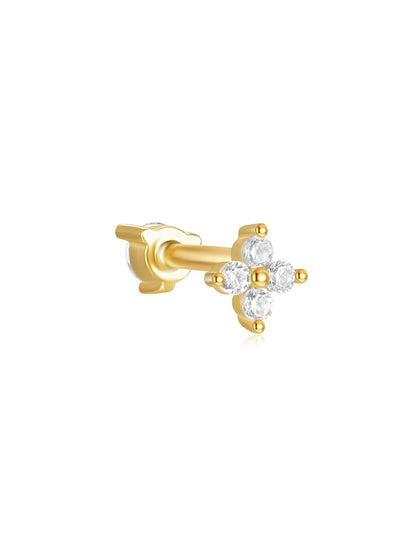 925 Sterling Silver Geometric Zirconia Elegant Earring Set