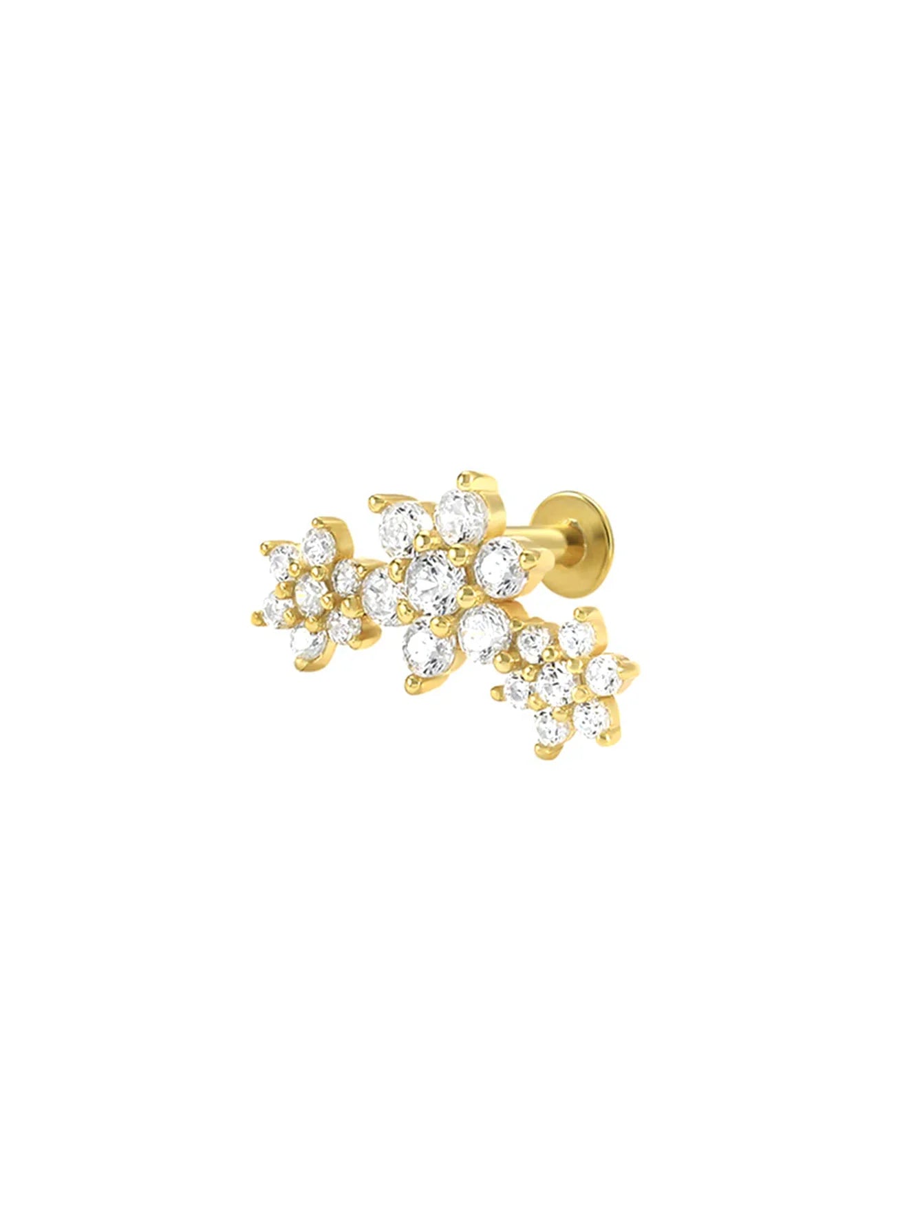 925 Sterling Silver Waterproof Butterfly Flower Zircon All Match Earring Set