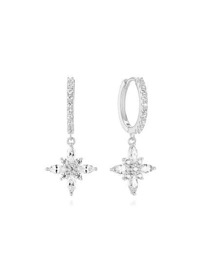 925 Sterling Silver Waterproof Butterfly Flower Zircon All Match Earring Set