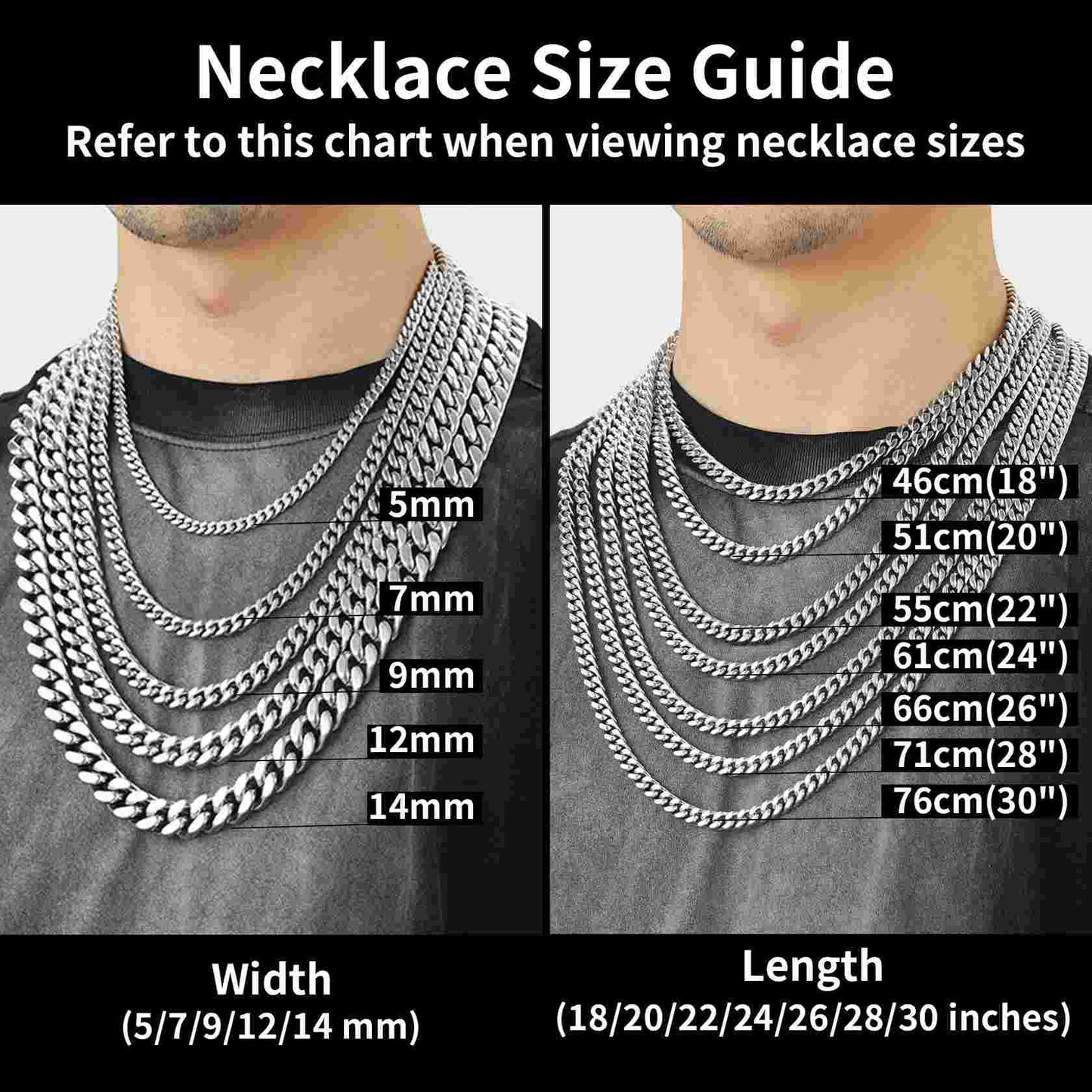Personalized Cuban Link Chain Necklace in Stainless Steel