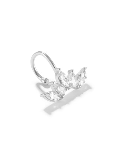 925 Sterling Silver Flower Pave Zircon Earring Series