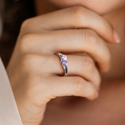 925 Sterling Silver Personalized Birthstone Rings For Women