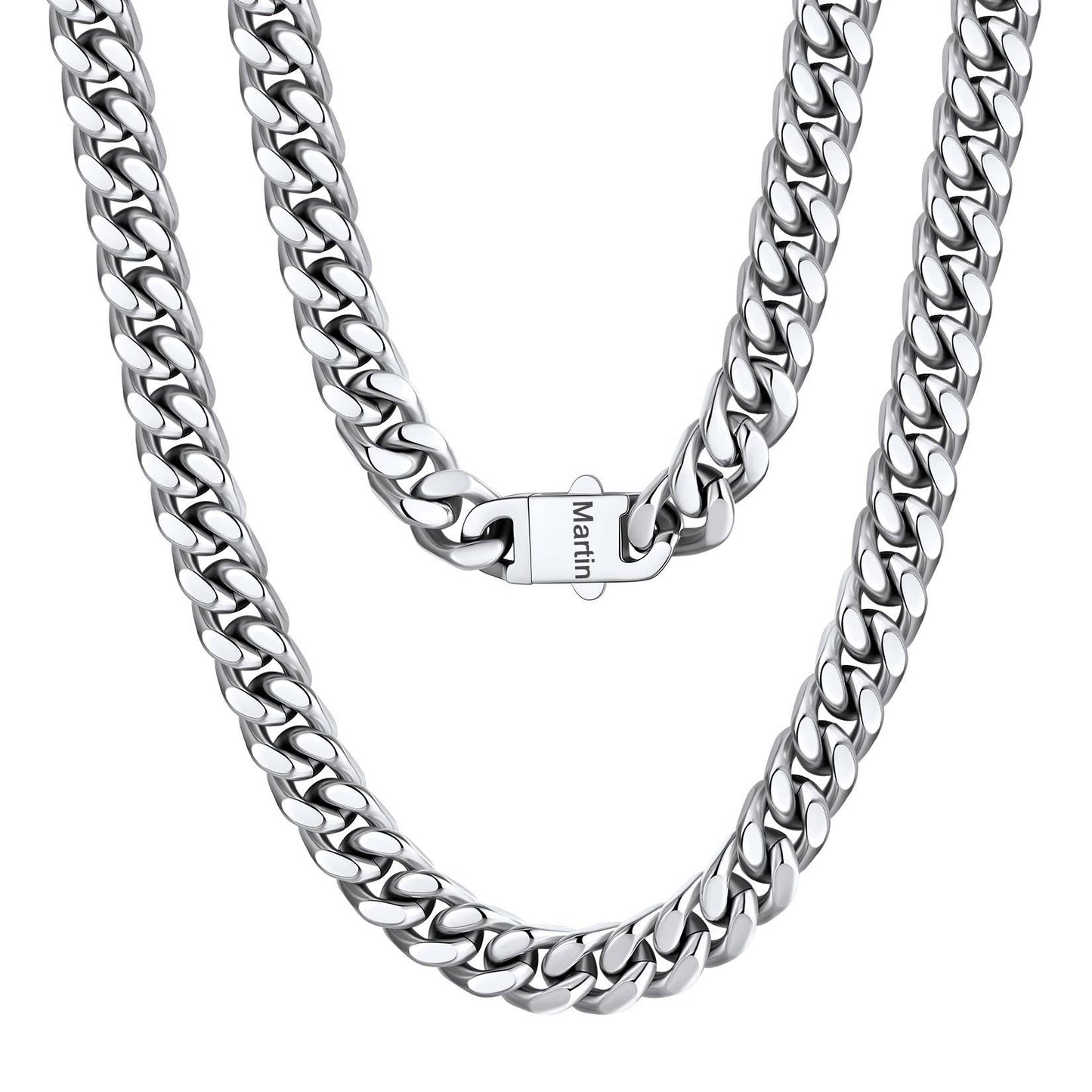 Personalized Cuban Link Chain Necklace in Stainless Steel